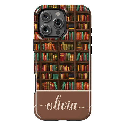 Custom Name Bookshelf Academia iPhone Case